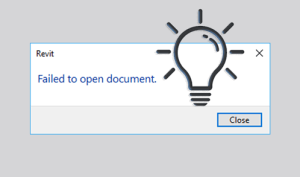 Revit failed to open document