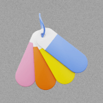 Fan of colored tags
