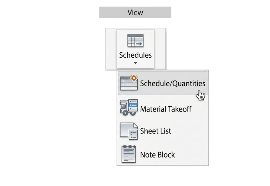 create schedule in Revit